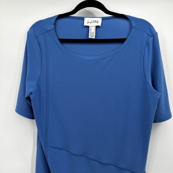 Joseph Ribkoff Top Shirt Tunic Womens 10 Blue Slinky Office Career Stretch - Picture 2 of 9
